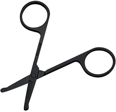 FRCOLOR Sicherer und Einfacher Nasenhaarschneider aus Schwarzem Edelstahl mit Rundem Kopf für Nasenhaare und Augenbrauen Praktisch und Ergonomisch Gestaltet