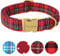 Unique style paws Dog Collar Pet Gift Adjustable Soft and Comfy Plaid Collars for Small Medium Large Dogs, Neck 10-16 inches