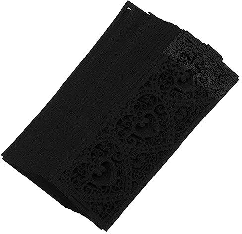 OUNONA 50 Stück Candle-Light-papierverpackung Hohler Herzförmiger Lampenschirm Flammenlose Teelichtpackungen Spinnennetz Lichter Babyparty-kerzenverpackungen Liebe Geld Schwarzes Papier