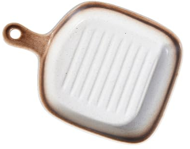 Kliplinc Bandeja de cerámica para horno, parrilla, horno, horno, bandeja para microondas, placa de horno, placa de comida occidental, dorado