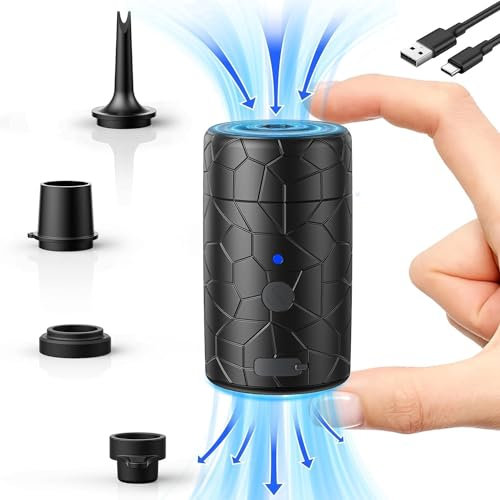 Mini Electric Air Pump for Inflatables, 4500Pa Portable Air Mattress Pump, 2500mAh Rechargeable Air Pump for Pool Floats, Sleeping Pads, Swimming Rings, Vacuum Storage Bags