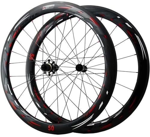 NBTRXWAFR Rennrad Laufräder Carbon 700C Drahtreifen Felge V Bremse 38/50 mm Fahrrad Rennräder 28 mm Breite 45# Speichen Nur 1830G Matt,50MM