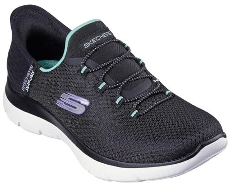 Skechers Dazzling Haze-Sneaker für Mädchen, freihändig, Schwarz Türkis, 39.5 EU