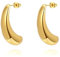 Ohrringe Gold Creolen Gold, Klobige Ohrringe Gold Hypoallergene Edelstahl Ohrringe Damen Offene Ohrstecker Gold Statement Schmuck Damen, Geschenke Für Frauen (Small Banana)