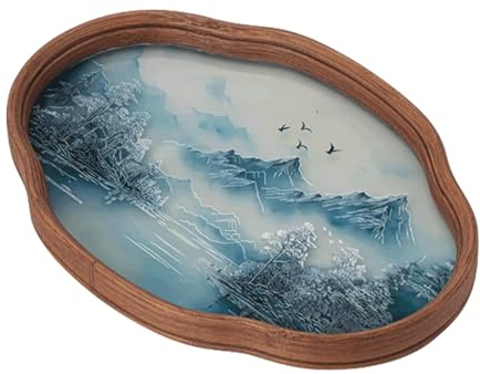 Huasean Vassoio da tè vintage, vassoio per tazze da tè | Tazze d'acqua Tazze da tè Vassoio in vetro vintage - Piatti centrotavola per feste domestiche per torte succhi di caffè per hotel, caffetteria,