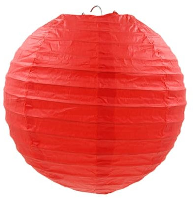FANSU Papierlaterne Deko, Papierlaternen Set Papier Laterne Rund 10 Stück Hängende Papierlaternen Papier Laternen Feier Lampion Partydekorationen für Dekorative Hochzeit Garten (Rot,40cm)