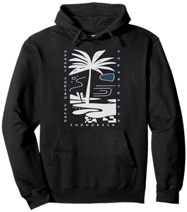 Indonesien - Minimalistische Inselstimmung Tropische Abenteuerkunst Pullover Hoodie