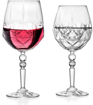 Sicignano | Set 12 Calici Alkemist in Cristallo – 6 Calici da Vino CL.66,7 + 6 Calici da Acqua CL.53, Brillanti, Resistenti e Lavabili in Lavastoviglie, Design Elegante e Sostenibile