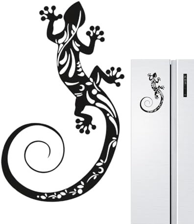 Tyinerc Gecko Wanddekoration Metall Eidechsen Deko Outdoor Deko Wandskulptur | Gecko Wanddekoration Metall Wandkunst Skulptur Deko Eidechsen