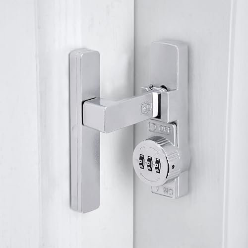 INIRET Verrou de porte de grange à 90 degrés, serrure mécanique à mot de passe, loquet rabattable avec combinaison, mot de passe à 3 chiffres, protection de l'intimité, pour porte de grange, fenêtres,