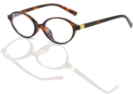 Guyode Ovale Kleiner Rahmen Retro Blaulichtfilter Brille Damen Herren, Katzenauge Blue Light Glasses Anti-Müdigkeit, Schlichter Kleine Cateye Blaulicht Brille für Handy Lessen Computer und TV