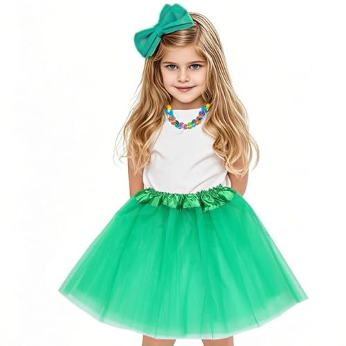 OQKAHIV 1 pcs Gonna Tulle Bambina, Tutu Bambina, Gonna Tulle Bambina, Gonna Tulle, Mini Tutu, Gonna tutù da Bambina, Gonne Tulle Bambina Adatto, Gonne tutù per Ragazze, Gonna Danza tutù (Erba verde)