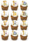 1st Happy Birthday Boys or Girls Jungle Safari Cake Decorations -24 Precut Edible Wafer Card Cup Cake Toppers