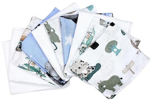 TupTam Baby Mullwindeln Spucktücher 70x80 5er / 10er Pack, Farbe: Junge 6, Anzahl der Teile:: 5er Pack