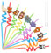 Paille Enfant, 10 Pièce Pailles Animaux Forêt et 2 Goupillon Paille, Straws Plastique Colorées, Pailles Spirales Réutilisables pour Fêtes Anniversaire Enfants, Réunions de Famille