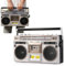 Retro Boombox with Bluetooth, Cassette Player, AM/FM Radio, Dual Speakers, 42.5 x 28.5 x 13.3 cm