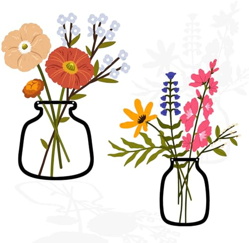 Luccyle 2-teiliges Metall-Blumen-Wandkunst-Set Rustikaler Landhausstil, ideal für Bäder/Esszimmer Minimalistisches Dekor und großartige Einweihungsgeschenke, die den Charme des Hauses verstärken