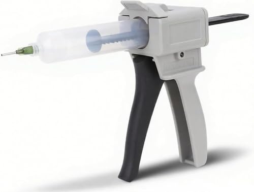 Telituny Epoxid klebepistole, 30ml Manuelle Klebepistole, Industrielle Dispenser Klebepistole mit Spritze Und Nadel, Presse Pistole Kartuschenpistole Klebepistole, für Modellbau, Handwerk, Reparatur