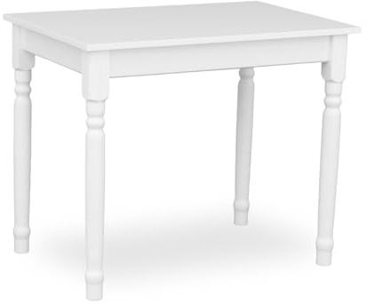 Metdrew Esstisch aus Holz | küchentisch 90x60 | holztisch | Tisch mit dekorativen Beinen | Esstisch für 2 Personen | Tisch klein küche | skandinavisch| küchentisch weiß | Tischplatte: Weiß