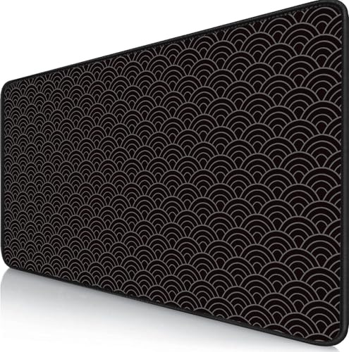 Tappetino per mouse da gaming, XXL, con bordi cuciti, impermeabile e antiscivolo, migliora la precisione e la velocità, per PC, MacBook (onde, 800 x 300 mm)