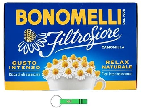Bonomelli Camomilla Filtrofiore Camomilla 14 filtri, 14 sacchetti da 28 g + portachiavi Beni Culinari