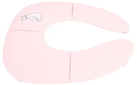 RIZGHWOY Portable Potty with Suction Cup for Kids, Foldable Toilet Training Mat for Outdoor Travel, Easy to Carry, Durable PP Material (Pink)