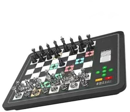 RASTKY Chess Set with Opponent Gaming Modes Portable Computer Chess Board Game Kids Adults Beginners (Black)
