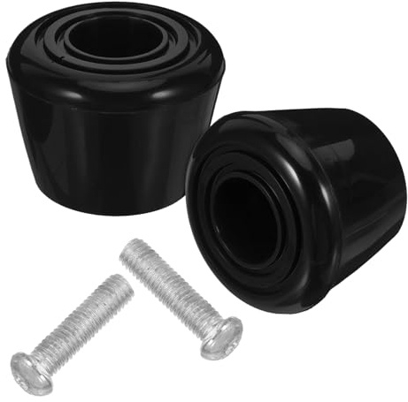 UKCOCO Lot de 2 Freins Remplaçables pour Patins à roulettes, Bouchons D'arrêt en Plastique Noir Vis, Compatibles Rollers Quad et Ligne, Accessoires Sécurité pour Patinage en Intérieur