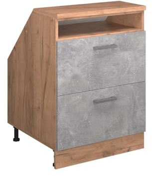 Vicco Küchenschrank für Dachschrägen R-Line, Beton, 60 cm