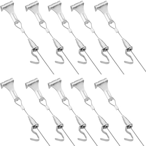Juego de rieles para cuadros de 2 m, colgador de cuadros con cuerda de alambre, riel de galería para espejos y marcos, gancho ajustable + gancho de forma, capacidad de carga de 40 kg, accesorios para