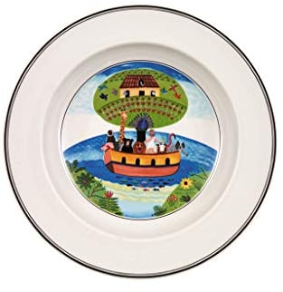 Villeroy & Boch Design Naif Assiette creuse Arche de Noé, 21 cm, Porcelaine Premium, Blanc/Multicolore