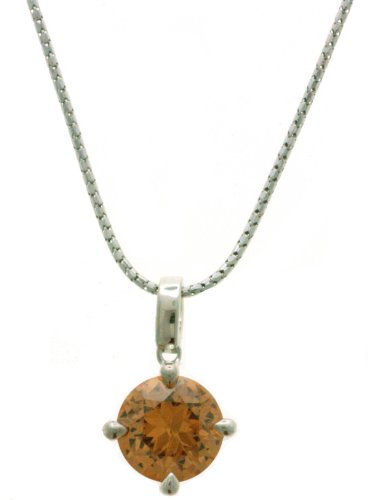 Vilma Righi Damen-Anhänger mit Kette 45 cm Karabinerverschluss Zirkonia champagnerfarbig Silber 925/rhod.
