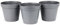 3-er Set Blumenkübel Blumentopf Pflanzkübel Pflanztopf Grau 3 x 26 cm