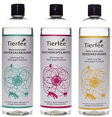 Tierfee-Set Ökologischer Universalreiniger + Geschirrspülmittel + Bodenreiniger, je 500 ml