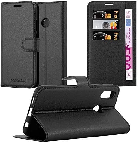 Cadorabo Funda Libro para Huawei P20 Lite en Negro Fantasma - Cubierta Proteccíon con Cierre Magnético, Tarjetero y Función de Suporte - Etui Case Cover Carcasa