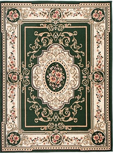 Carpeto Orientteppich Teppich Grün 200 x 300 cm Medaillon Muster Kurzflor Verona Kollektion