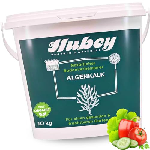 HUBEY Algenkalk 10 kg - Bio Gartenkalk für gesunde Pflanzen u. saftiges Gemüse - Natürlicher Bodenaktivator