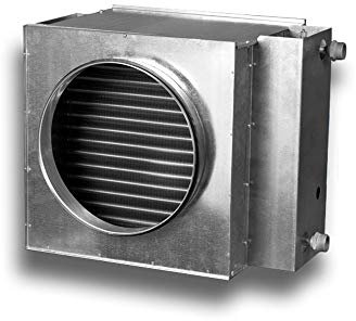 Warmwasser Heizregister Wasser Lufterhitzer für Rundrohrsysteme System Ø 250, Ausführung 2 reihiges Wasserheizregister