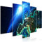 decomonkey Bilder Planet 200x100 cm 5 Teilig Leinwandbilder Bild auf Leinwand Vlies Wandbild Kunstdruck Wanddeko Wand Wohnzimmer Wanddekoration Deko Weltall Erde