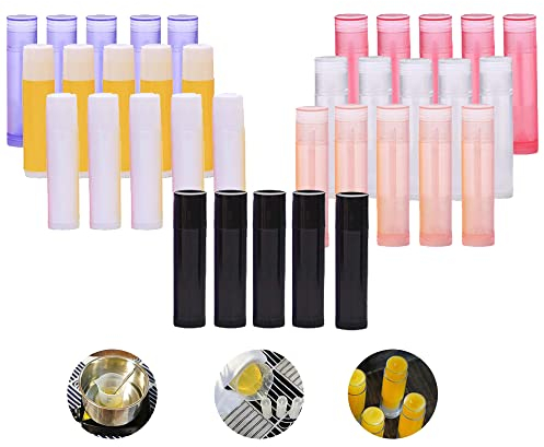 DXIA 35 Stück Lippenstifthülsen 5.5ml, Leer Lippenstift, Lippenbalsam Hülsen, Lippenpflegestift Hülse zum Selbst Befüllen, für Lippenbalm, Selbstgemachten Balsam, DIY Selbst Hergestellte Lippenstift