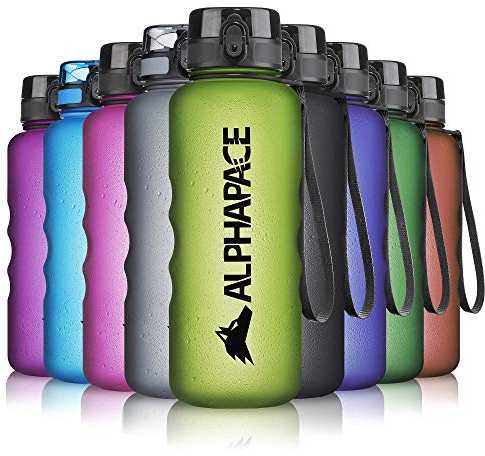 ALPHAPACE Trinkflasche, auslaufsichere 1.500 ml Wasserflasche, BPA-freie Flasche für Sport, Fahrrad & Outdooraktivitäten, Sportflasche mit Fruchteinsatz, in Lime-Green