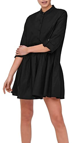 ONLY Damen Onlditte Life 3/4 Shirt Dress Noos WVN Kleid, Schwarz ,38