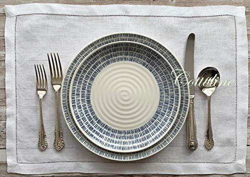 Tischsets mit Hohlsaum, 100 % Leinen, feine Tischdecke, Weiß – handgefertigt (4)