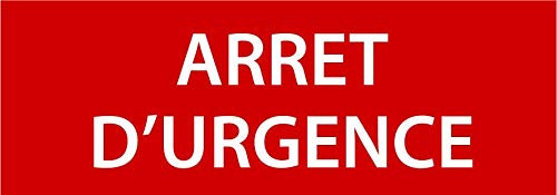 Panneau PVC 5mm 18x6cm Arrêt d’Urgence