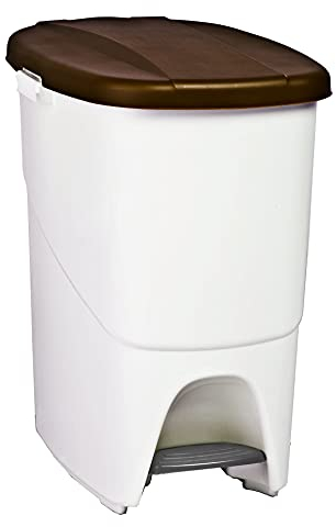 Denox DEN104 Pedalbin Ecológico 25 litros, Marrón, 393x270x420 mm