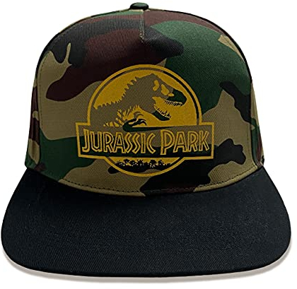 Heroes Inc. Herren Jurassic Park-Gold Logo Black Snapback Cap Baseballkappe, Camo Grün, One Size