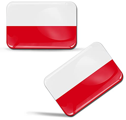SkinoEu 2 x 3D Aufkleber Polen Flagge Polnische Fahne F 118