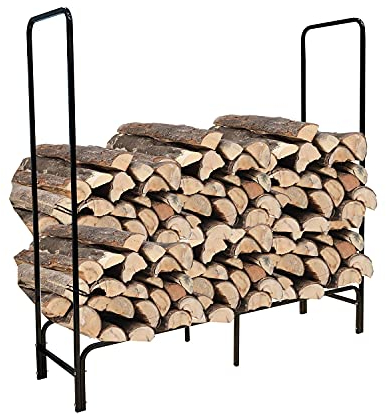 NYVI Kaminholzregal NYVILiving Ignio 119 x 34 x 103 cm aus Metall mit Wasserdichter Abdeckung - Wetterfest, Rostfrei, Hochbelastbar bis 150kg 0,42m³ - Brennholzregal Feuerholzregal für Innen & Außen