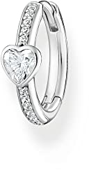 Thomas Sabo Einzel Creole mit Herz und weiße Steine 925 Sterling Silber CR692-051-14