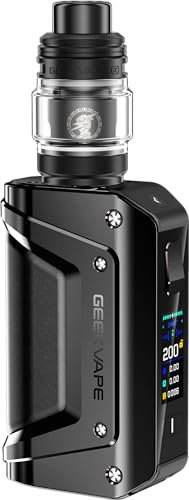 TVDC GEEKVAPE Aegis Legend 3 Vape Kit 200W with Sub Ohm Tank 2ml Electronic Cigarette Vaporizer Dual 18650 (Not Included) Box Mod Kit, Standard Version Vape Kit, 2ml Cartridge, No Nicotine (Black)